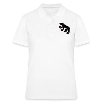 dessin d'un ours symbole drapeau de Berne Suisse - Polo Femme - blanc - Devant - Ailine (174cm)