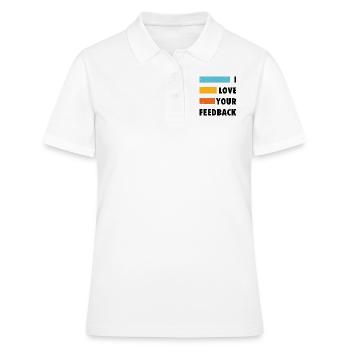 I love your feedback black - Polo Femme - blanc - Devant - Ailine (174cm)