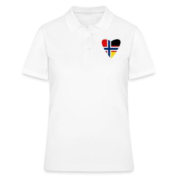 Norvège Norvège Cadeau de cœur germano-norvégien - Polo Femme - blanc - Devant - Ailine (174cm)