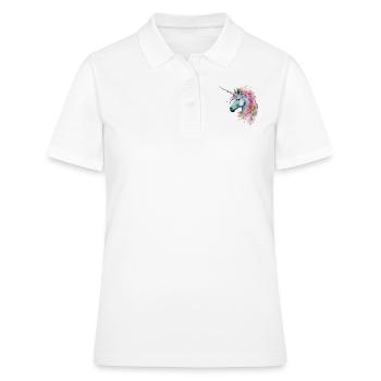 Einhorn Magie Fantasie Fabel Bunt Farben Kunst - Frauen Polo Shirt - Weiß - Vorne - Ailine (174cm)