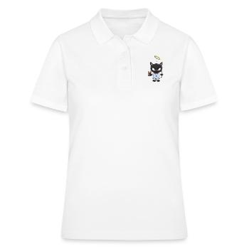 KATZE - ENGEL - KATZEN - KÄTZCHEN - KATER - Frauen Polo Shirt - Weiß - Vorne - Ailine (174cm)