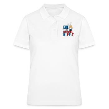 LACROSSE - SPORT - LIEBE - SPORTART - SPORTLER - Frauen Polo Shirt - Weiß - Vorne - Ailine (174cm)