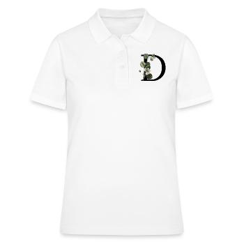 Grüner botanischer Buchstabe - Frauen Polo Shirt - Weiß - Vorne - Ailine (174cm)
