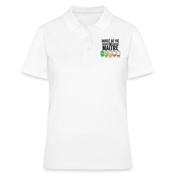 Humour Maitre D'école Pour Fin D'année Scolaire - Polo Femme - blanc - Devant - Ailine (174cm)