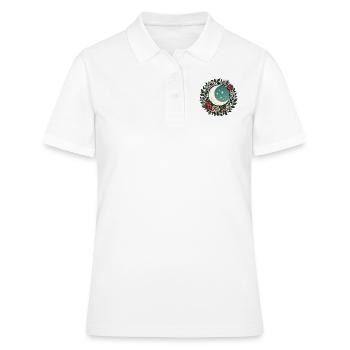 Crescent Moon Roses - Women's Polo Shirt - white - Front - Ailine (174cm)