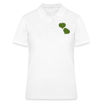 herzanhaenger gruen zwei - Frauen Polo Shirt - Weiß - Vorne - Ailine (174cm)