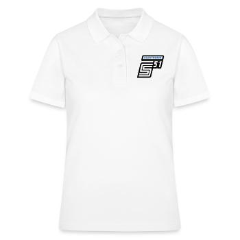 Emblème électronique Simson S51 (couleurs changeantes) - Polo Femme - blanc - Devant - Ailine (174cm)