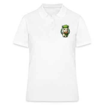 Doux Lama de la Saint-Patrick - Polo Femme - blanc - Devant - Ailine (174cm)
