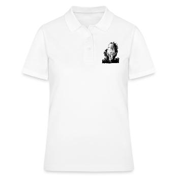 Vintager Astronaut spaziert im Mondstaub Nebel - Frauen Polo Shirt - Weiß - Vorne - Ailine (174cm)