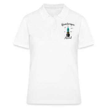 Hamburger Michel, Norddeutschland, Zeichnung - Frauen Polo Shirt - Weiß - Vorne - Ailine (174cm)