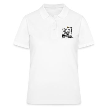 Bin bei meinen Mädels/Freundinnen - Frauen Polo Shirt - Weiß - Vorne - Ailine (174cm)