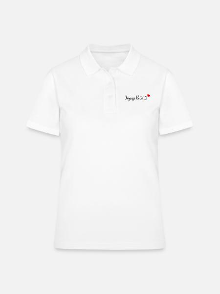 RETRAITE. BONNE RETRAITE. JOYEUSE RETRAITE. COEUR - Polo Femme - blanc
