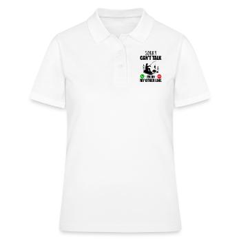 Tut mir leid, ich kann nicht sprechen, ich bin in meiner anderen Leitung - Frauen Polo Shirt - Weiß - Vorne - Ailine (174cm)