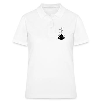Dampfender Scheißhaufen mit Fliegen - einfärbbar - Frauen Polo Shirt - Weiß - Vorne - Ailine (174cm)
