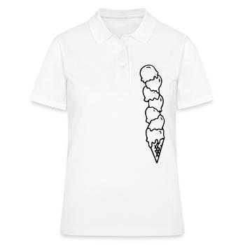 Eis Eiscreme Waffeleis Gelateria Eisdiele Gelato - Frauen Polo Shirt - Weiß - Vorne - Ailine (174cm)