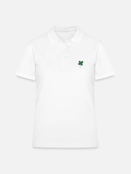 Trèfle porte-bonheur - Polo Femme - blanc