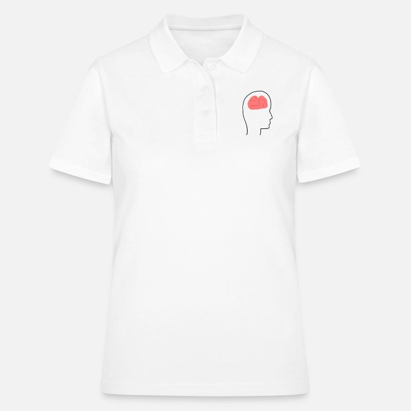 Head Profile People Side Brain Form - Women's Polo Shirt - white