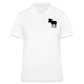Elch - Moose - Elk - Frauen Polo Shirt - Weiß - Vorne - Ailine (174cm)