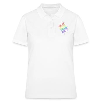 SHALOM Diagonale Arc En Ciel - Paix - Polo Femme - blanc - Devant - Ailine (174cm)