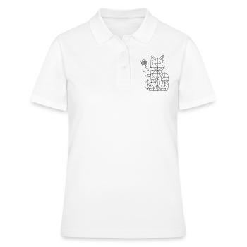 Chat de fortune Maneki-neko Polygone - Polo Femme - blanc - Devant - Ailine (174cm)