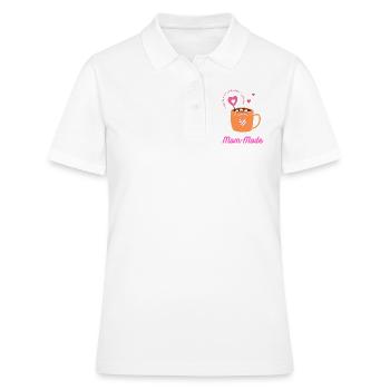 Powered by love and caffeine - Frauen Polo Shirt - Weiß - Vorne - Ailine (174cm)
