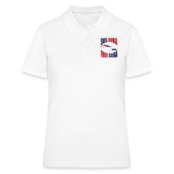 SOS CUBA CUBA GRATUIT CUBA - Frauen Polo Shirt - Weiß - Vorne - Ailine (174cm)