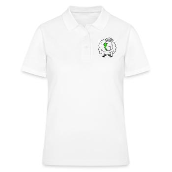 Schaf Frisst Gräser Gras Fressen Hungrig Lustig - Frauen Polo Shirt - Weiß - Vorne - Ailine (174cm)