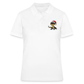 Echse Weihnachten - Frauen Polo Shirt - Weiß - Vorne - Ailine (174cm)