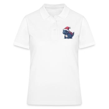 Dinosaure Stegosaurus Noël Mignon - Polo Femme - blanc - Devant - Ailine (174cm)