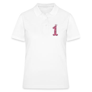 Pinkes Kronen-1 Design - Frauen Polo Shirt - Weiß - Vorne - Ailine (174cm)