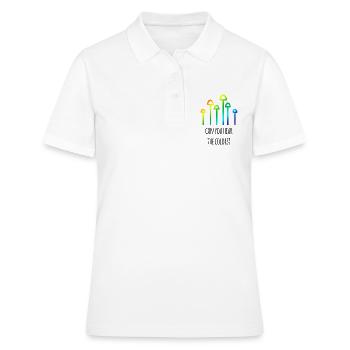 Psilos champignons multicolores hallucinogènes - Polo Femme - blanc - Devant - Ailine (174cm)