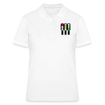 rot gelb gruen schwarz - Frauen Polo Shirt - Weiß - Vorne - Ailine (174cm)