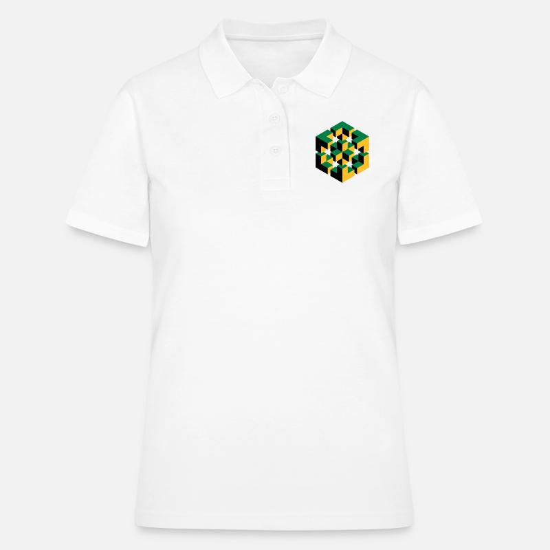 impossible figure Escher cube geometry fantasy - Women's Polo Shirt - white
