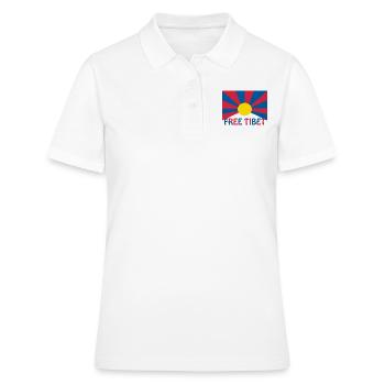 free tibet flagge - Polo Femme - blanc - Devant - Ailine (174cm)
