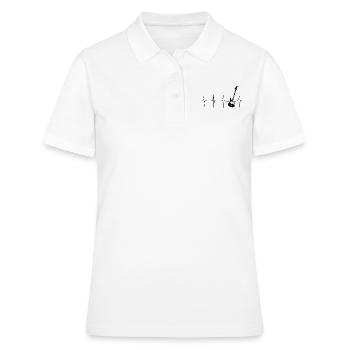 mon cœur bat pour e guitare - Polo Femme - blanc - Devant - Ailine (174cm)