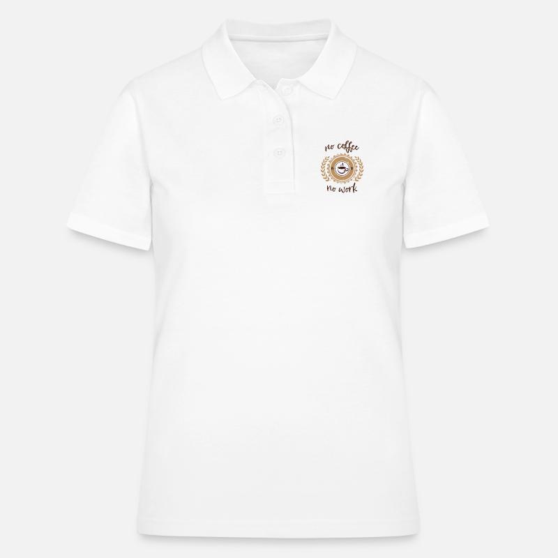 pas de café pas de travail - Polo Femme - blanc