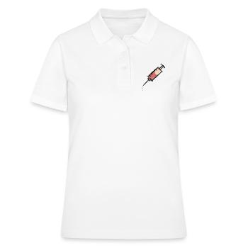 Infirmière d’injection de seringue à goutte complète - Polo Femme - blanc - Devant - Ailine (174cm)