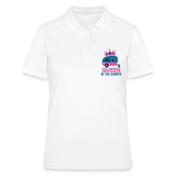 QUEEN OF THE CAMPER - Women's Polo Shirt - white - Front - Ailine (174cm)
