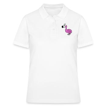Flamingo - Frauen Polo Shirt - Weiß - Vorne - Ailine (174cm)