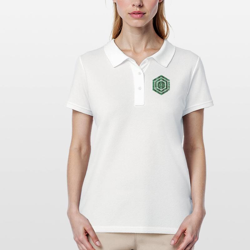 hexagon programming programmer coding geometric Women's Polo Shirt