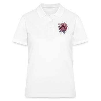Rose rouge - Polo Femme - blanc - Devant - Ailine (174cm)