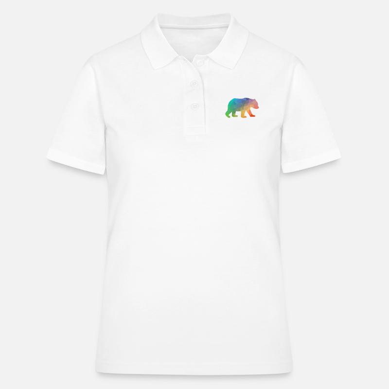 Ours design triangle multicolore - Polo Femme - blanc