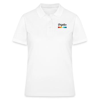Vintage 70er 80er Jahre Stil Brighton England Retro - Frauen Polo Shirt - Weiß - Vorne - Ailine (174cm)
