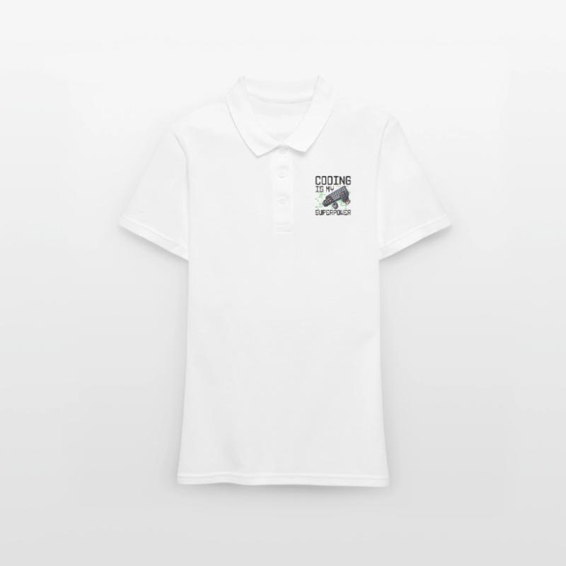 Coding Is My Superpower Programming Coder Computer Frauen Polo Shirt