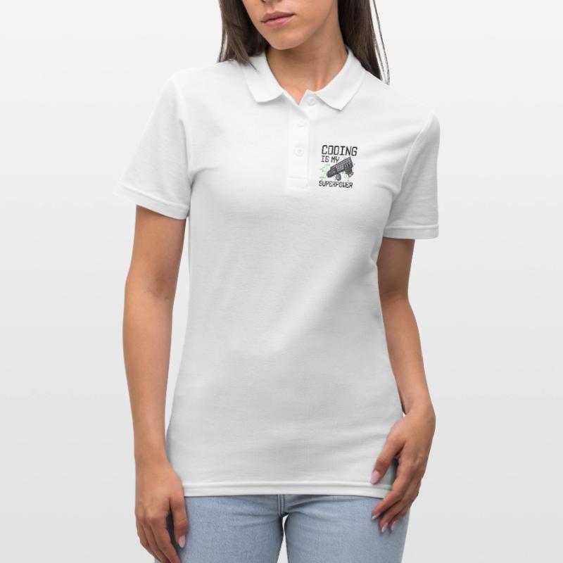 Coding Is My Superpower Programming Coder Computer Frauen Polo Shirt