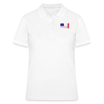 Cool Distressed Drapeau américain Rame Rame Drôle - Polo Femme - blanc - Devant - Ailine (174cm)