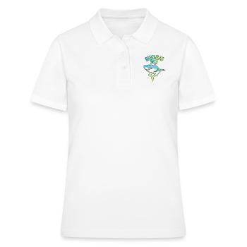 Birthday Boy - Thème Requin - Polo Femme - blanc - Devant - Ailine (174cm)