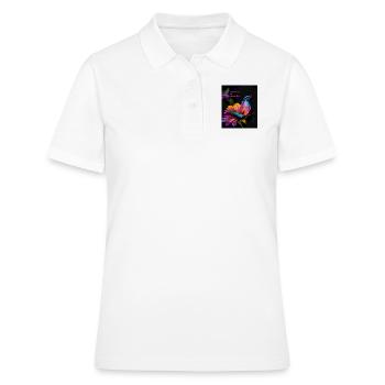 Créature paradisiaque - un magnifique colibri coloré - Polo Femme - blanc - Devant - Ailine (174cm)