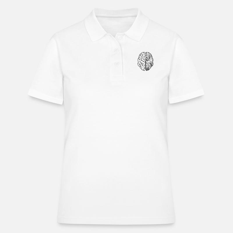 Programmeur Codeur - Développeur Programmation Brain Fun - Polo Femme - blanc