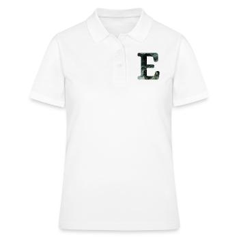 Lettre e marbré vert - Polo Femme - blanc - Devant - Ailine (174cm)